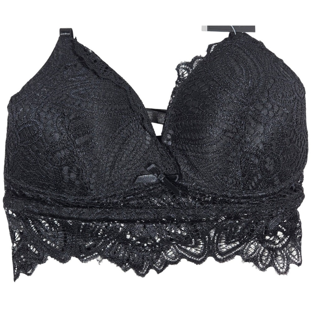 Frederick's of Hollywood Finley Lace Bralette Black S NWT